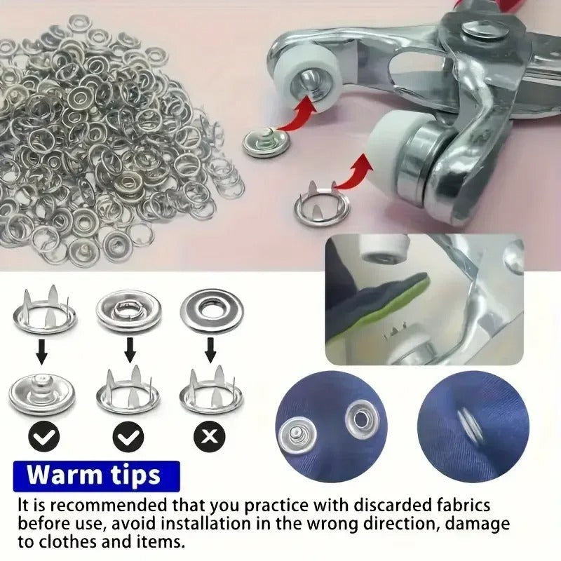 High-Quality Metal Tich Button Tool Kit