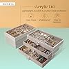 Acrylic 3-Drawer Velvet Jewellery Ongnizer Box – Multi-Functional Storage Trays for Earrings, Rings, Bracelets, Pendants & Watches