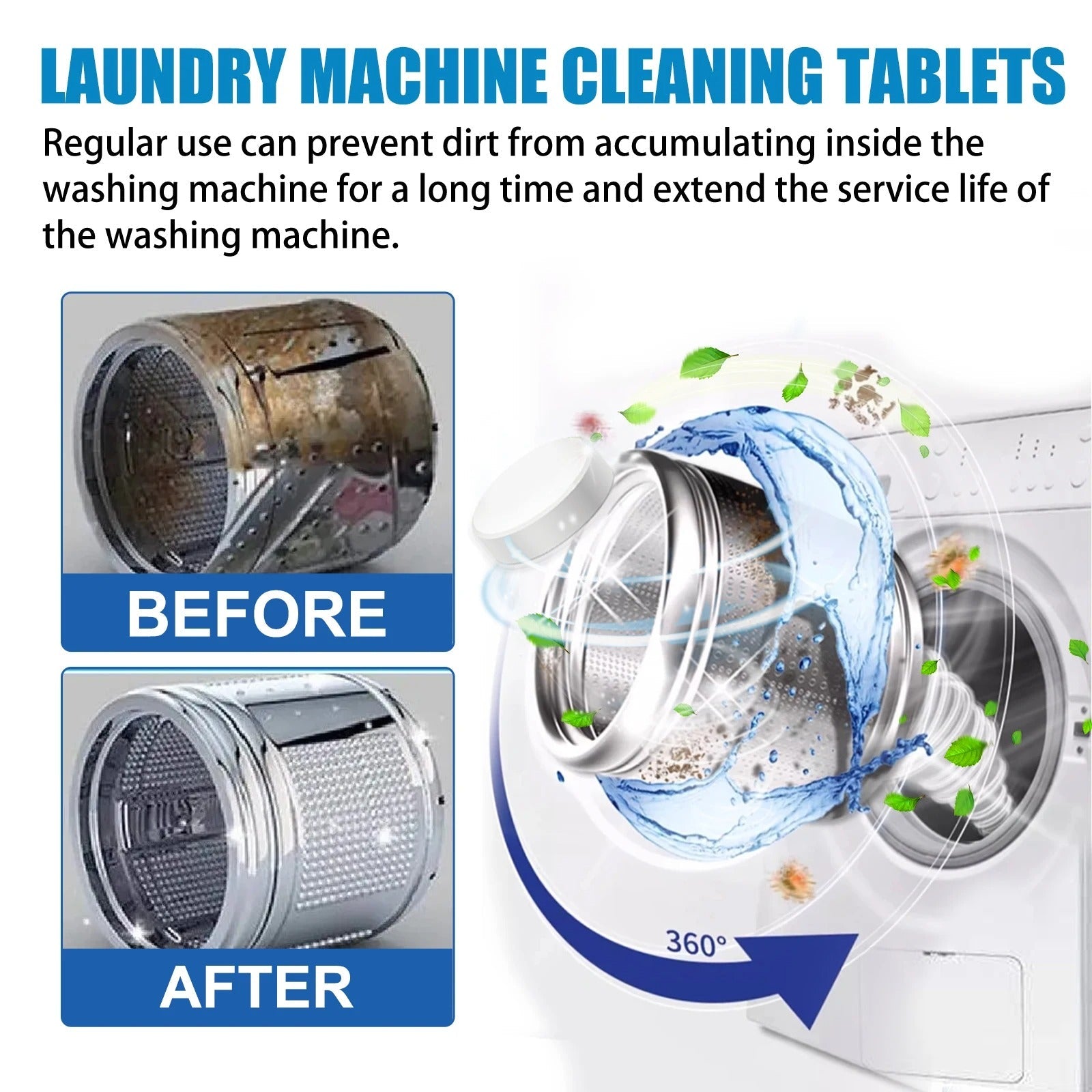 Washing Machine Cleaning Tablets – 12 Tablets Pack