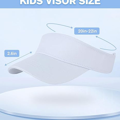 Komorebi Kids Girls Visor Athletic Sun Hat for Boys Adjustable Golf Visor Hat Youth Outdoor Sport Hat Cotton Tennis Hat