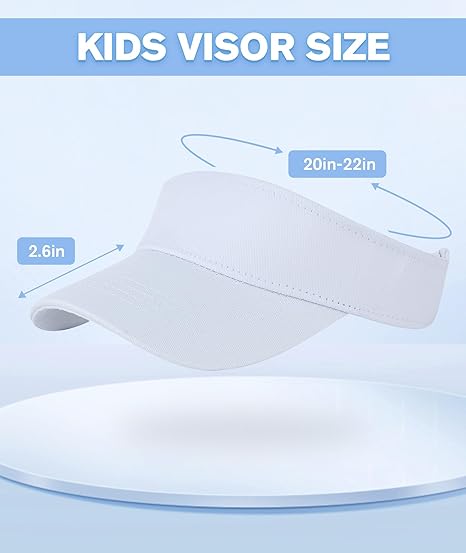Komorebi Kids Girls Visor Athletic Sun Hat for Boys Adjustable Golf Visor Hat Youth Outdoor Sport Hat Cotton Tennis Hat