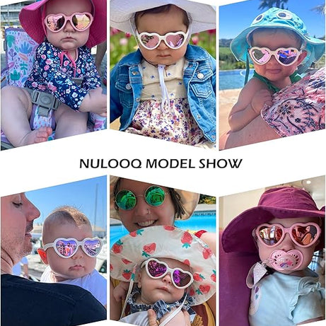 Flexible Heart Shaped Baby Polarized Sunglasses with Strap Adjustable Toddler & Infant Age 0-24 Months