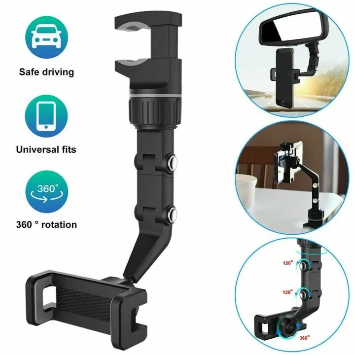 Multifunctional Rearview Mirror Car Mobile Holder