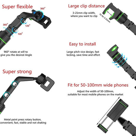 Multifunctional Rearview Mirror Car Mobile Holder