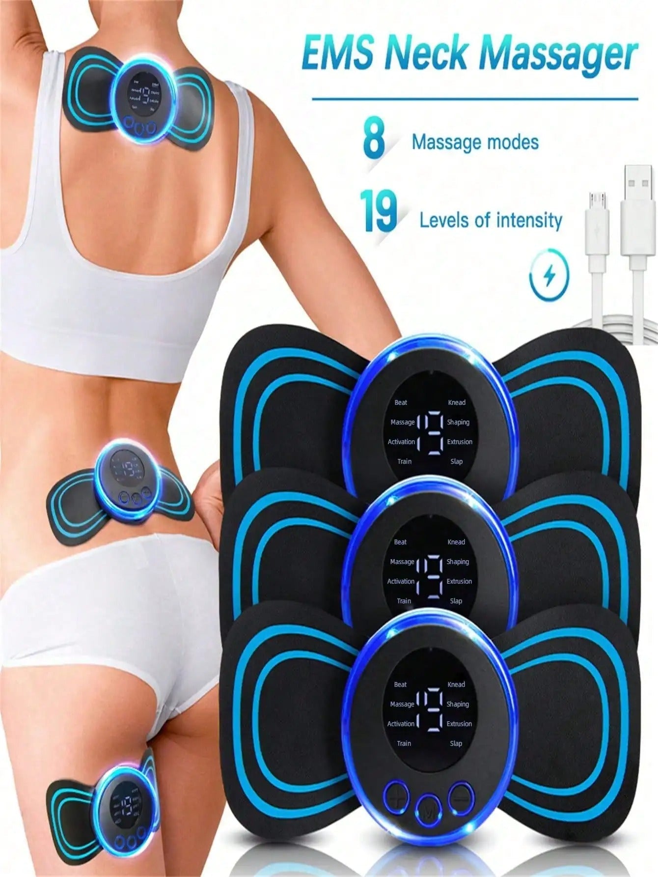 Neck Body and Foot Massager Rechargeable 2 in 1 Bundle